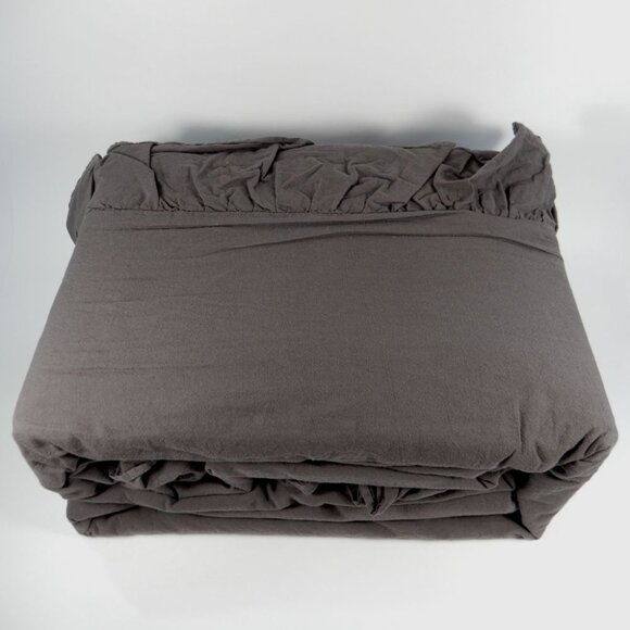 POM POM at HOME Rowan Crinkled Cotton Duvet Cover Set KING Midnight NEW $345 - Picture 7 of 10